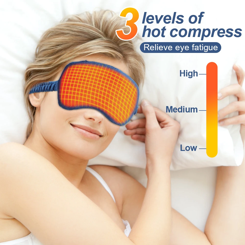 Eye Massager Electric Heating Eye Mask Promote Blood Circulation Reduce Dark Circles Relieve Fatigue Blindfold Sleep Eye Cover