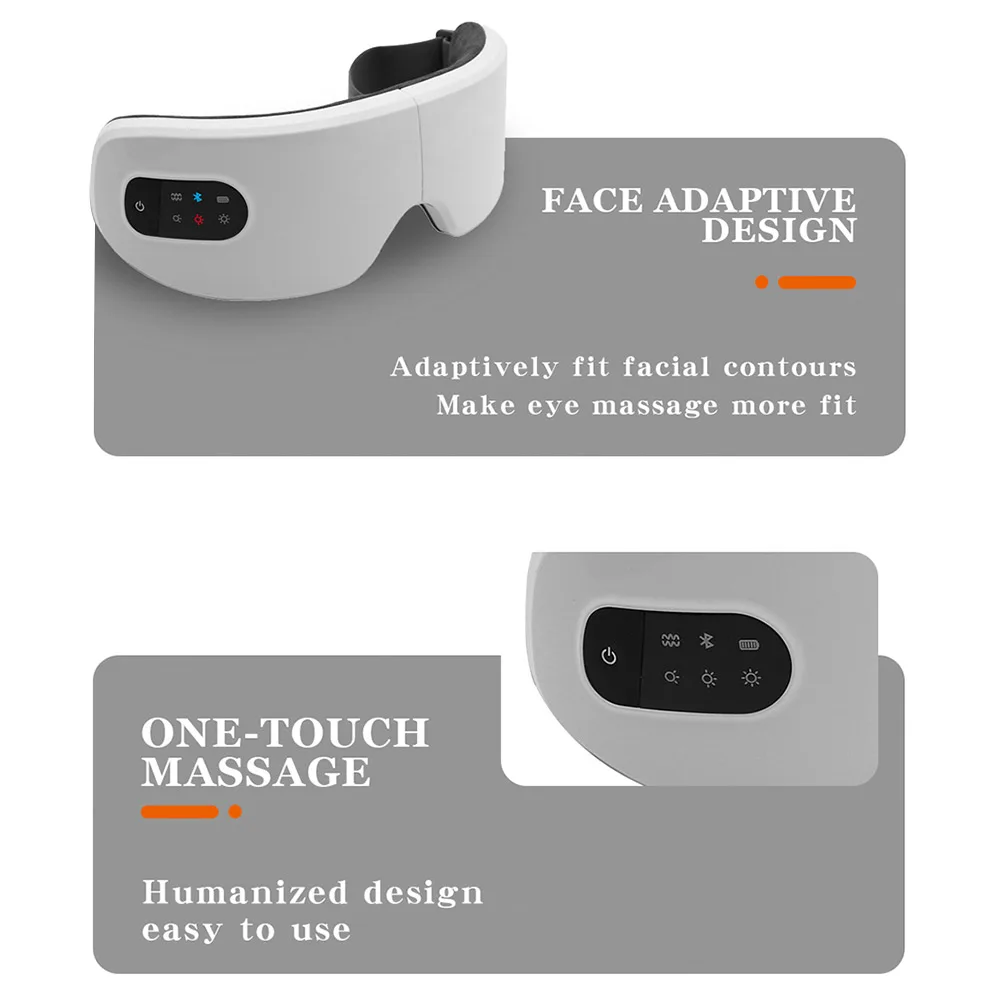 Eye Massager Vibration Hot Compress Relax Sleep Aid Remove Dark Circles Relief Fatigue Eye Care Instrument With Bluetooth Music