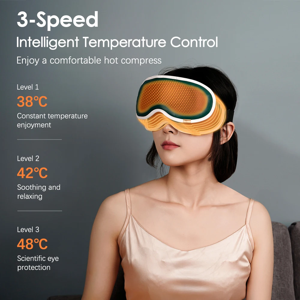 Electric Steam Eye Massager Sleeping Mask Heated Eye Resistant Remover Eye Temperature Massage Relieve Fatigue Office Eye Shade