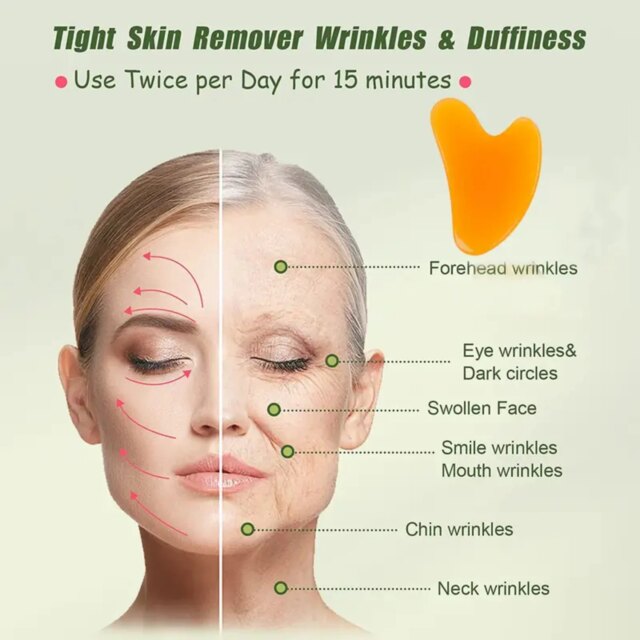 Guasha Scraping Massage Scraper, Face Massager, Acupuncture Durable Resin GuaSha Board, Acupoint Face Eye Care, SPA Massage Tool - Image 3