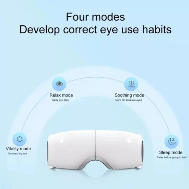 Rechargeable, Portable Eye Massager With Heat for Relaxation and Eye Care, Featuring 5 Modes to Reduce Eye Strain, Dark Circles, - Image 3