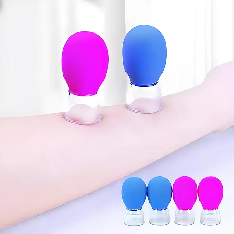 1Pcs Natural Silicone Cupping Massage Cup  Body Fac Neck Eye Massage Vacuum Tank Body Facial Care Anti-aging Beauty Tool