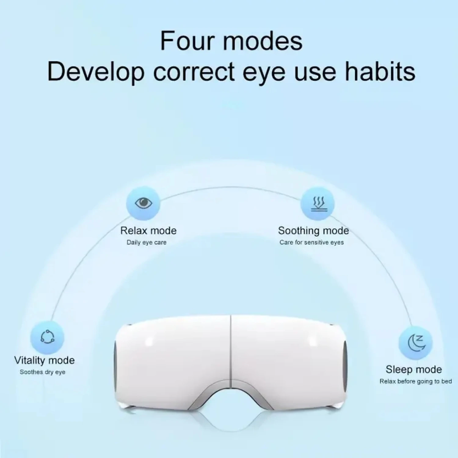 Rechargeable, Portable Eye Massager With Heat for Relaxation and Eye Care, Featuring 5 Modes to Reduce Eye Strain, Dark Circles,