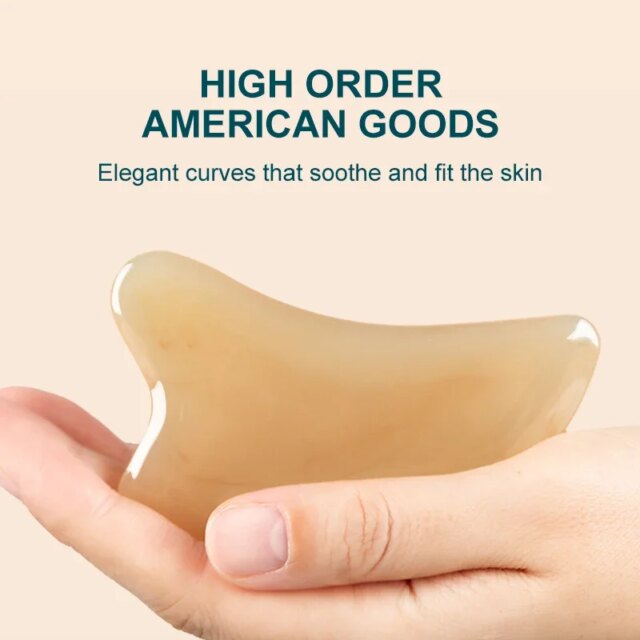 Natural OX  Gua Sha Board Massager  Face Neck Eye Resin Facial Massage Instrumenr Beauty Health Care Scraping Tool - Image 2