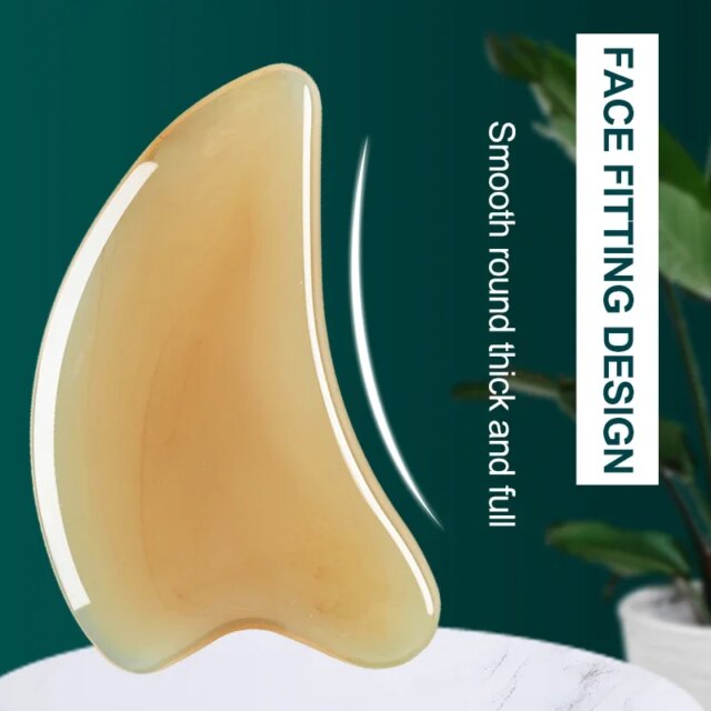 Natural OX  Gua Sha Board Massager  Face Neck Eye Resin Facial Massage Instrumenr Beauty Health Care Scraping Tool - Image 3