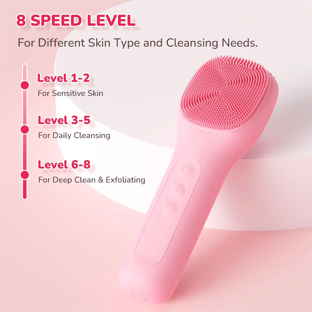 Facial Cleaning Brush Face Scrubber Waterproof Face Electric Silicone Face Deep Pores Blackhead Cleaning Washing Cleanser Brush