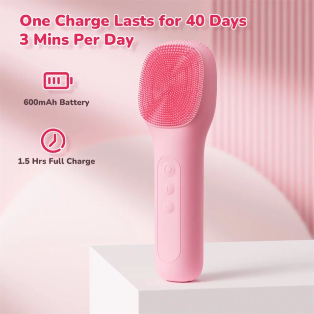 Facial Cleaning Brush Face Scrubber Waterproof Face Electric Silicone Face Deep Pores Blackhead Cleaning Washing Cleanser Brush - Image 5