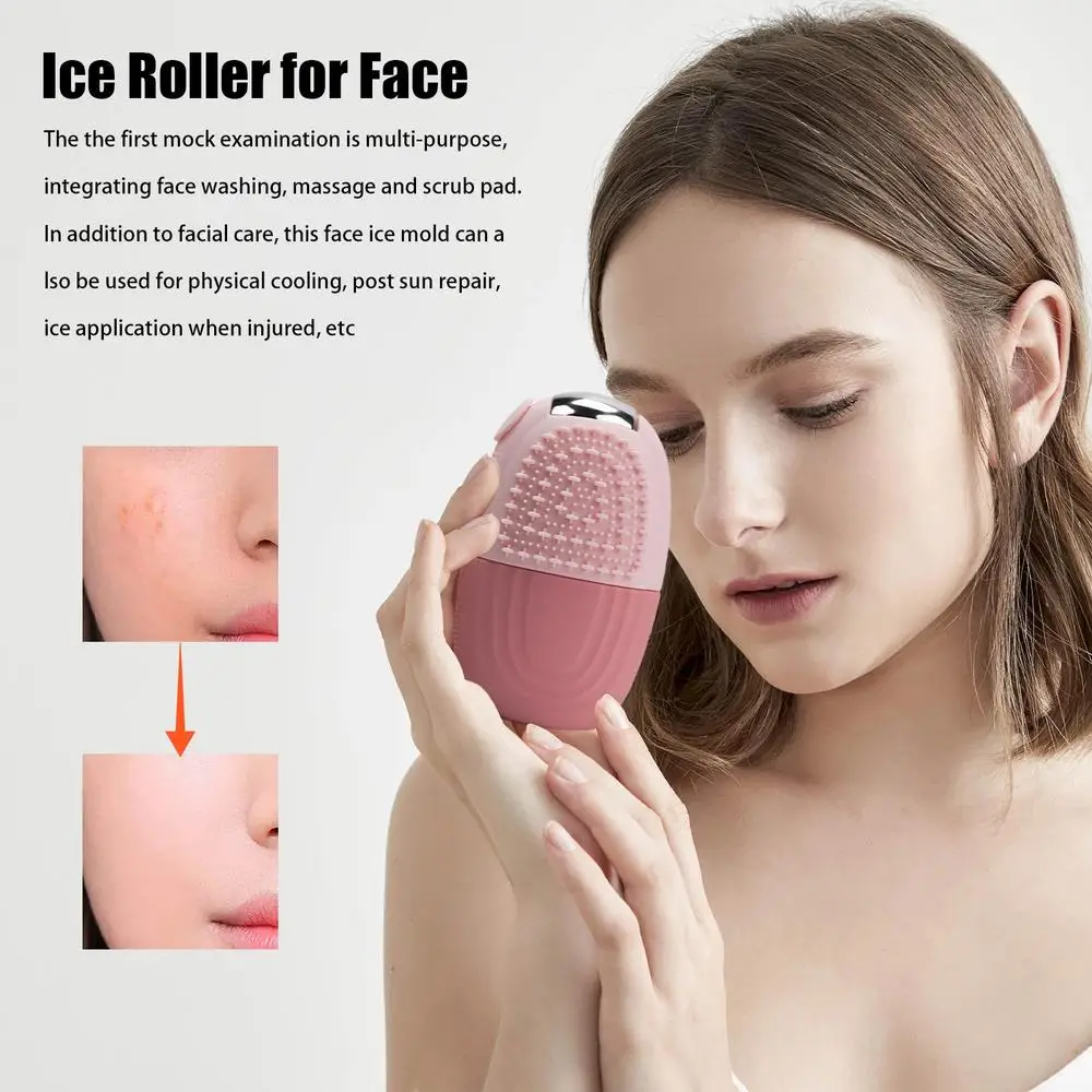 Silicone Ice Face Roller silicone face ice cube mold Face Beauty Massage Silicone Face Ice Cube Face Ice Massage Roller