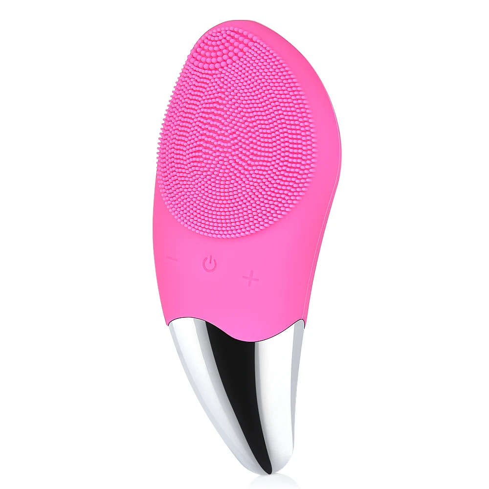 Mini Electric Facial Cleansing Brush Ultrasonic Silicone Face Cleaner Deep Pore Cleaning Face Skin Massager Cleaner Brush Device