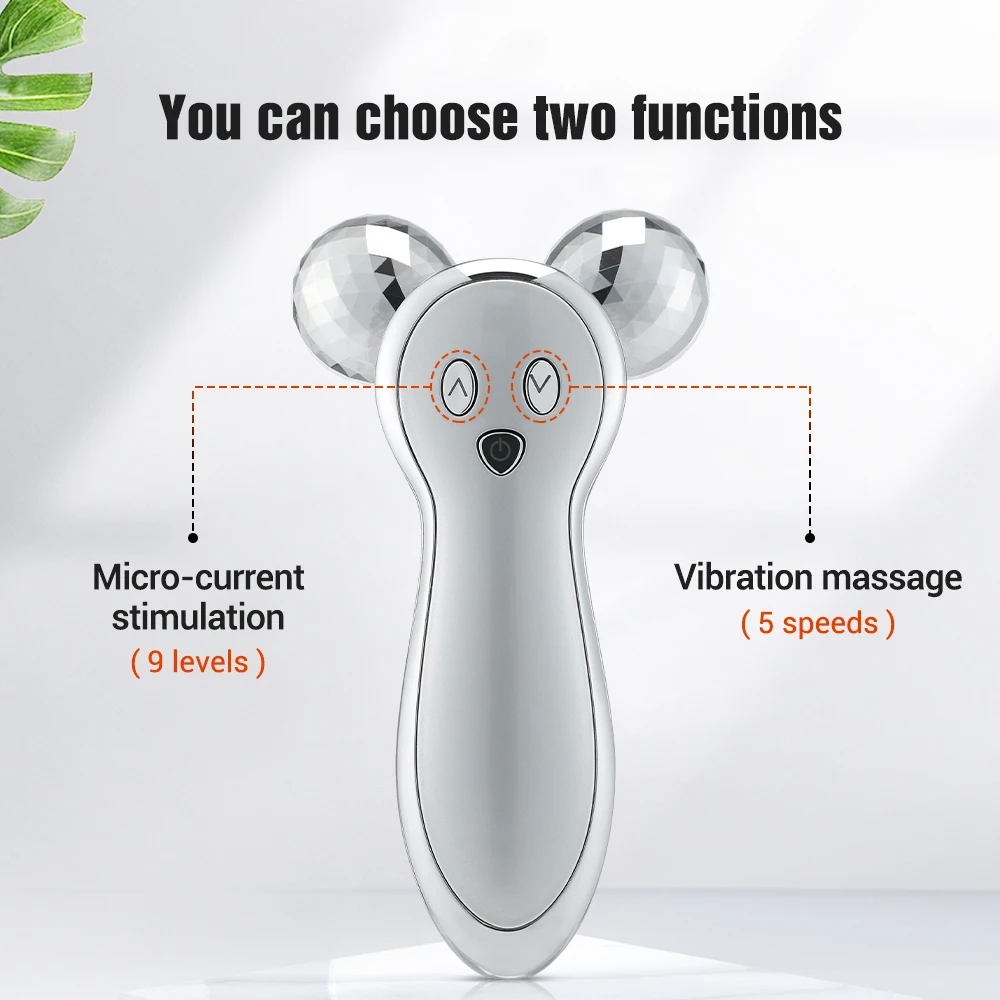 2023 EMS Pulse Neck Face Massager Roller 4D Facial Lifting Machine Anti Aging Wrinkle Removal Dark Circles Eye Care Beauty Tool