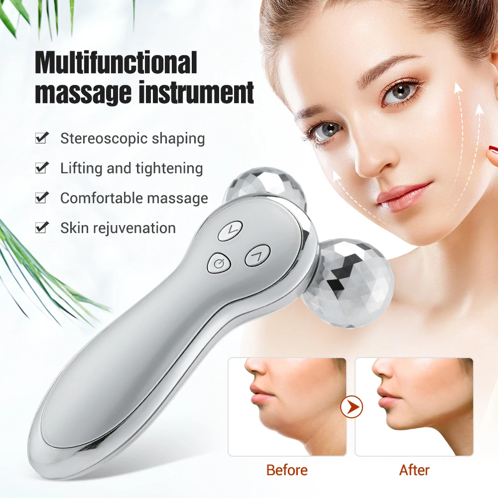 2023 EMS Pulse Neck Face Massager Roller 4D Facial Lifting Machine Anti Aging Wrinkle Removal Dark Circles Eye Care Beauty Tool