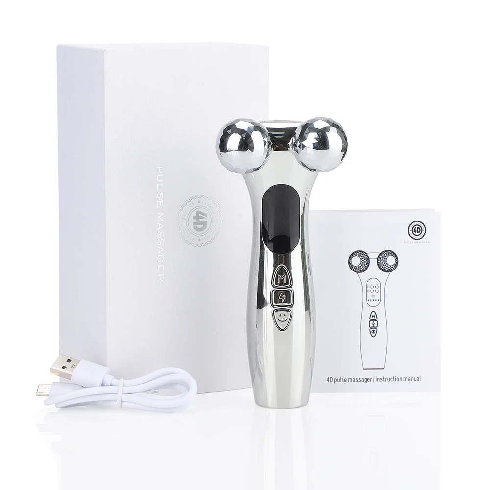 2023 EMS Pulse Neck Face Massager Roller 4D Facial Lifting Machine Anti Aging Wrinkle Removal Dark Circles Eye Care Beauty Tool