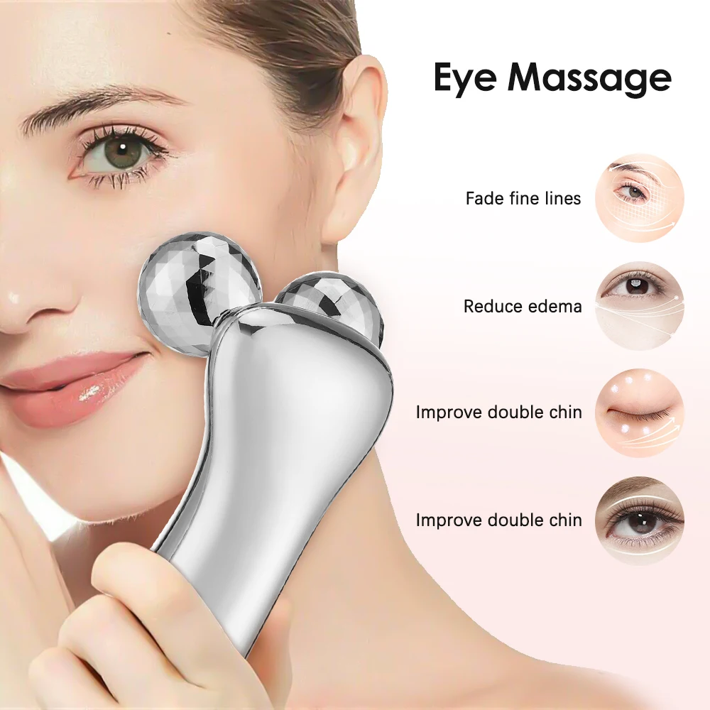 2023 EMS Pulse Neck Face Massager Roller 4D Facial Lifting Machine Anti Aging Wrinkle Removal Dark Circles Eye Care Beauty Tool