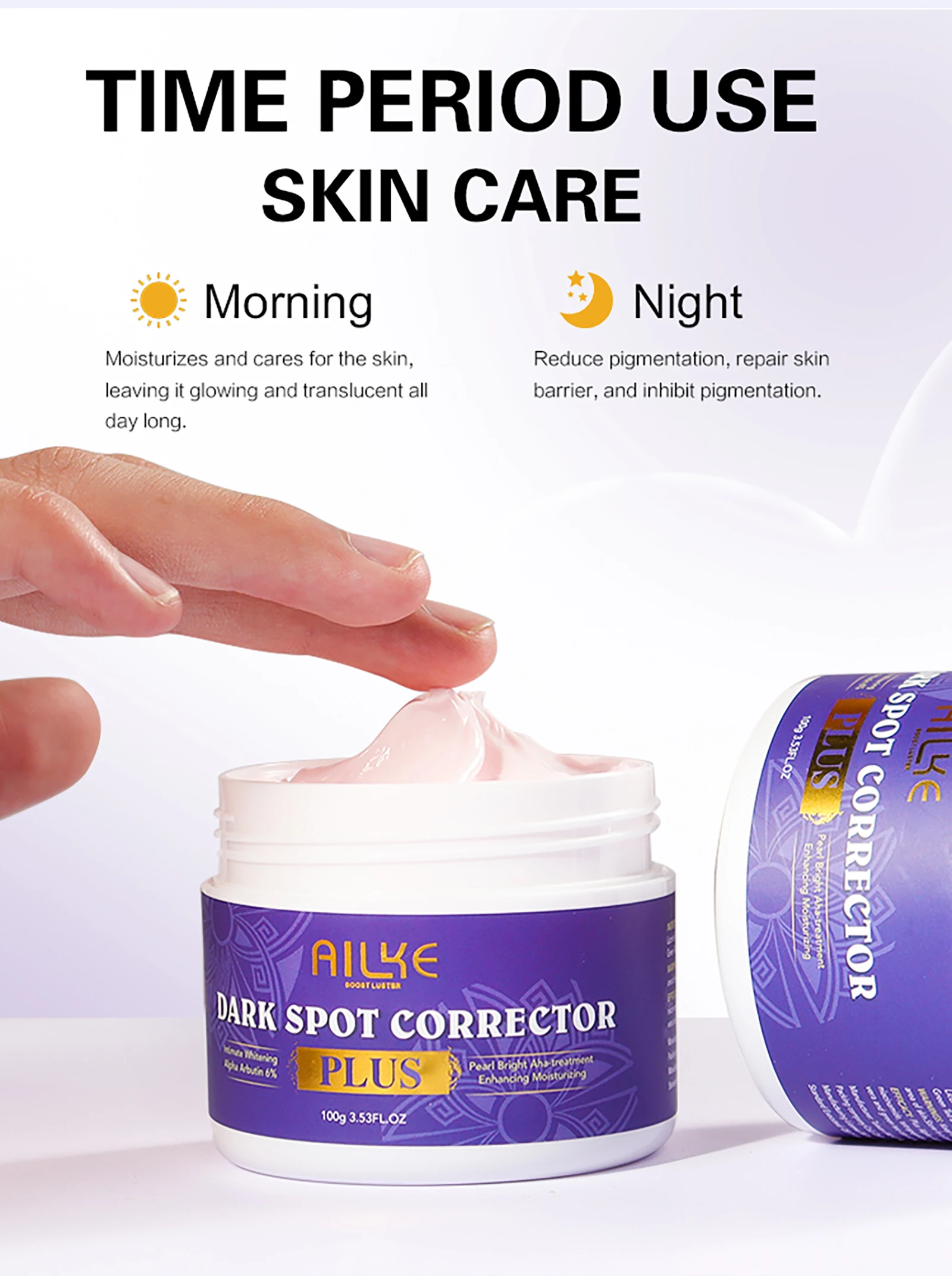 AILKE Stains Remover Face Cream With AHA, Collagen, Lightening Facial Skin Care, Antioxidant, Reduce Blemish, For All Skin Type