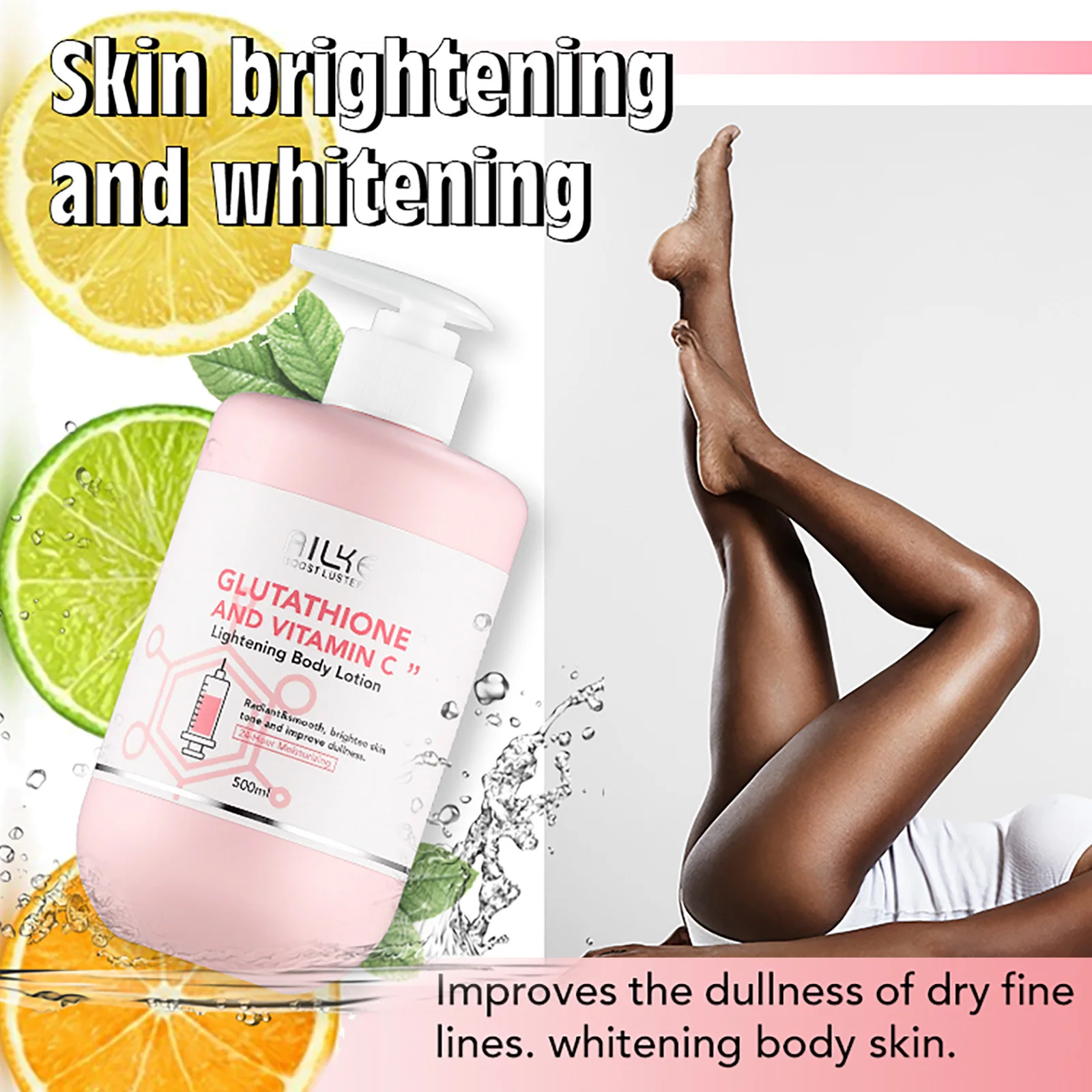 AILKE Whitening Remove Black Spots Facial Skin Care Lotion Moisturizing Cream Body Glutathion Vitamin C Black Skin Face New Set