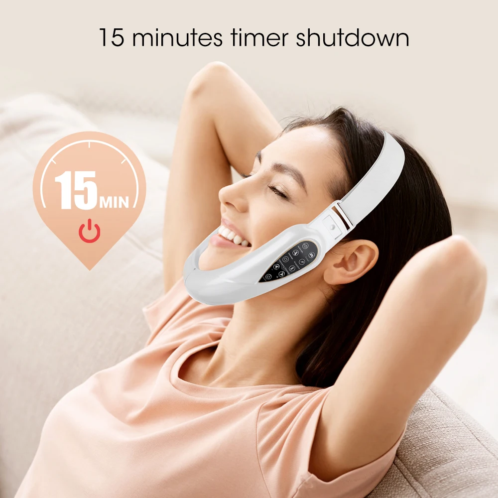 V Face Lifting Device TENS Micro-current Photon Rejuvenation Slimming Facial Massager With Pulse Massage Patch Remote Control