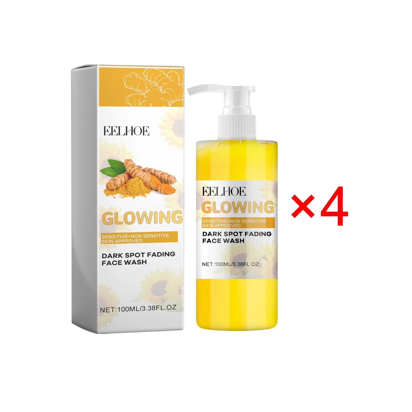 Turmeric Color Cleanser Deep Cleansing Face Lightening Acne Marks Removing Facial Oil Removing Makeup Refreshing Cleanser