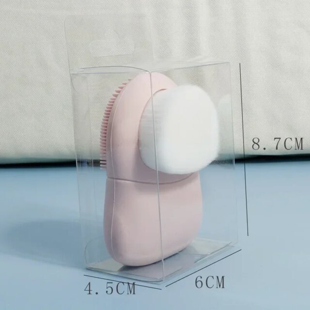 Double head face wash brush Japan silicone manual pore black makeup beauty tool - Image 6