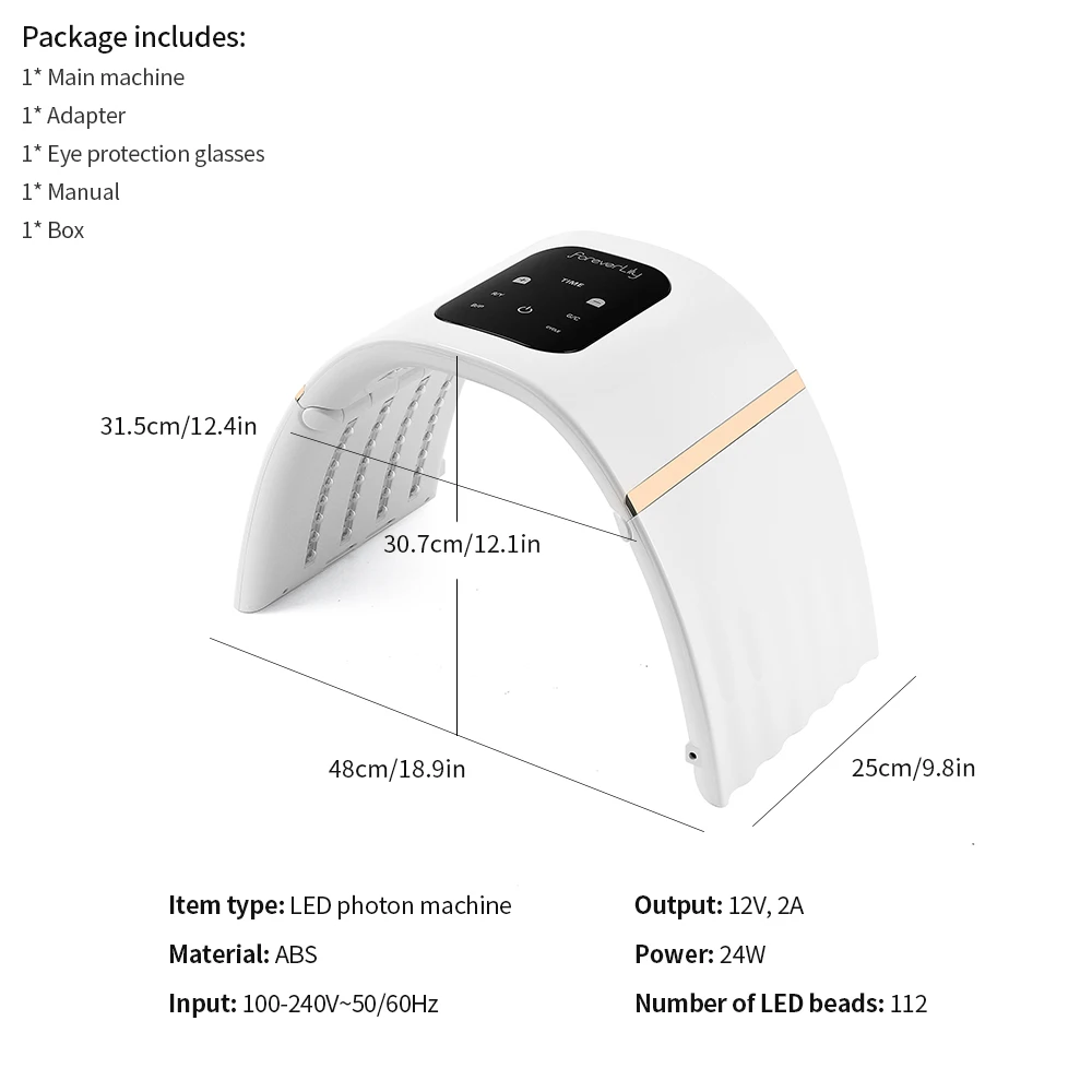 2 IN 1 Foldable 7 Color LED Photon 30-60℃ Heating Threapy Face&Body Mask Machine Salon Home Use Skin Rejuvenation Acne Skin Care