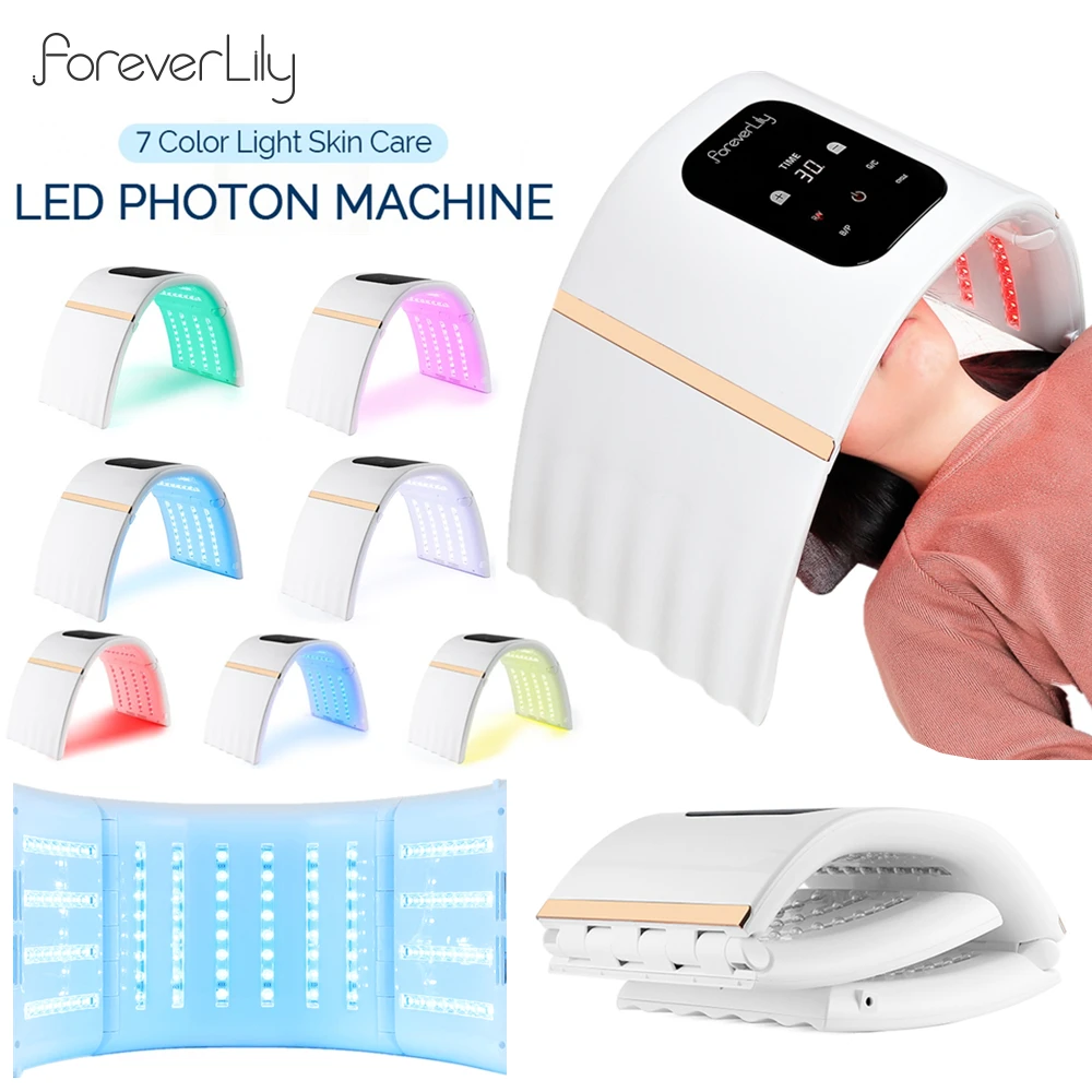 2 IN 1 Foldable 7 Color LED Photon 30-60℃ Heating Threapy Face&Body Mask Machine Salon Home Use Skin Rejuvenation Acne Skin Care