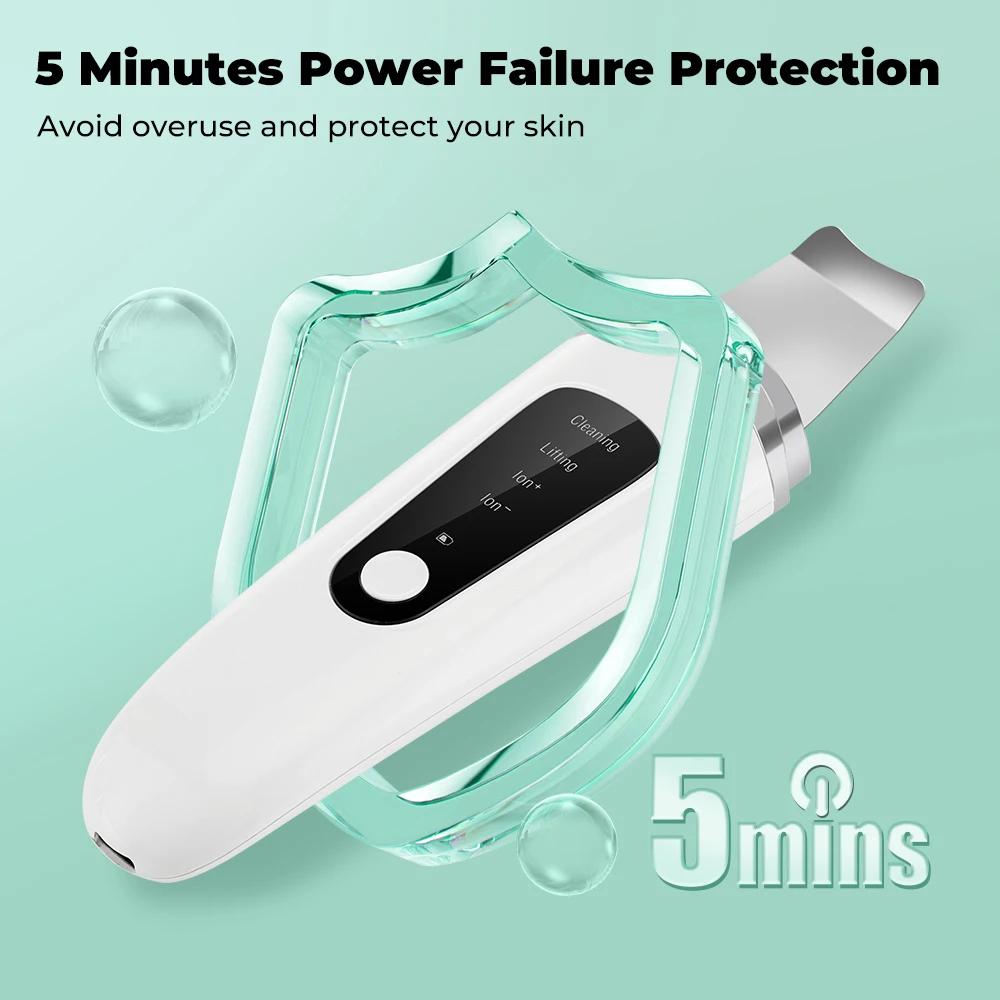 Ultrasonic Skin Scrubber Peeling Blackhead Remover Deep Face Cleaning Ultrasonic Ion Ance Pore Cleaner Facial Shovel Cleanser