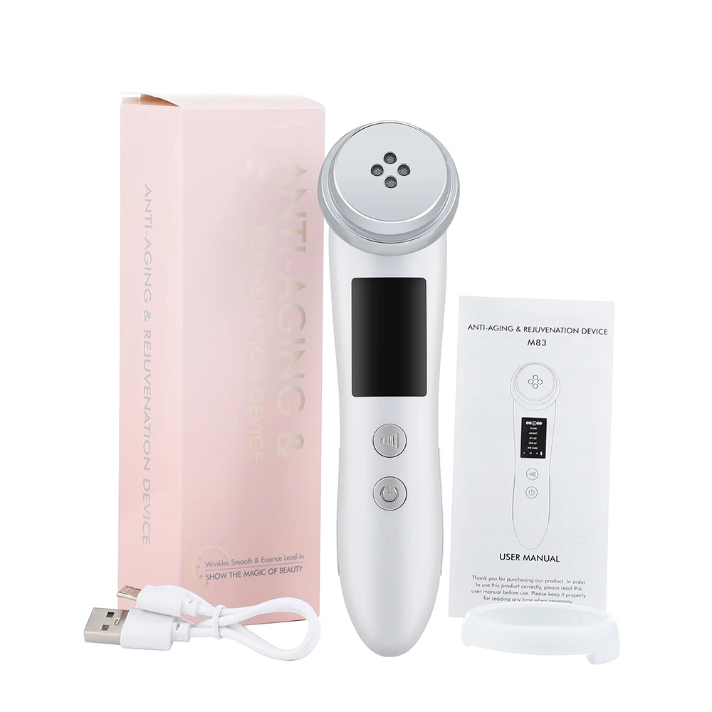 EMS Radio Frequency Skin Rejuvenation Beauty Instrument Essence Import and Export Instrument Beauty Face Cleaning USB Charging