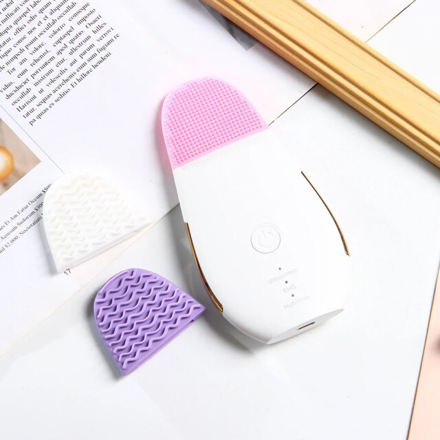 Rechargeable Ultrasonic Face Skin Scrubber Facial Cleaner Peeling Vibration Blackhead Removal Exfoliating Pore Cleaner Tools - Image 4