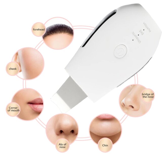 Rechargeable Ultrasonic Face Skin Scrubber Facial Cleaner Peeling Vibration Blackhead Removal Exfoliating Pore Cleaner Tools - Image 5