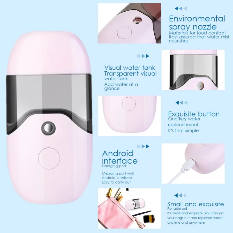 Facial Steamers Humidifier Tighten Face Sauna Home Use Beauty Devices Skin Moisturizing Pores Shrink Dead Skin Removal Maquiagem