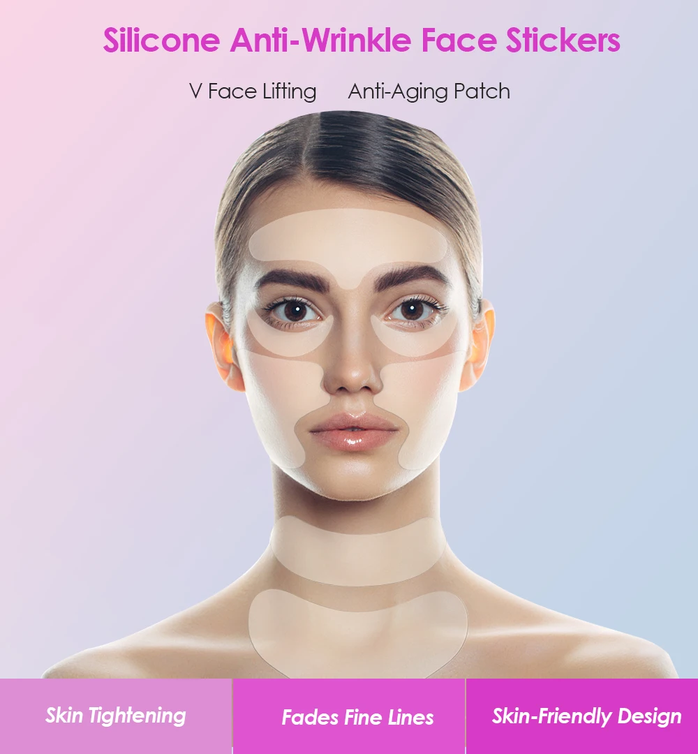 Reusable Silicone Anti Wrinkle Patches Face Forehead Neck Eye Removal Anti-wrinkle Sticker Pad Face Lifting Mask Tapes Skin Care