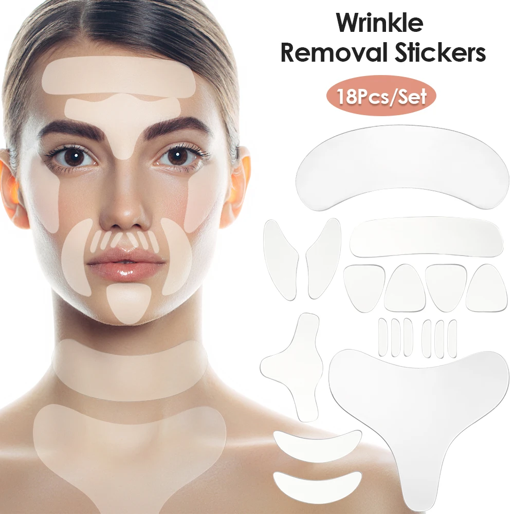 Reusable Silicone Anti Wrinkle Patches Face Forehead Neck Eye Removal Anti-wrinkle Sticker Pad Face Lifting Mask Tapes Skin Care