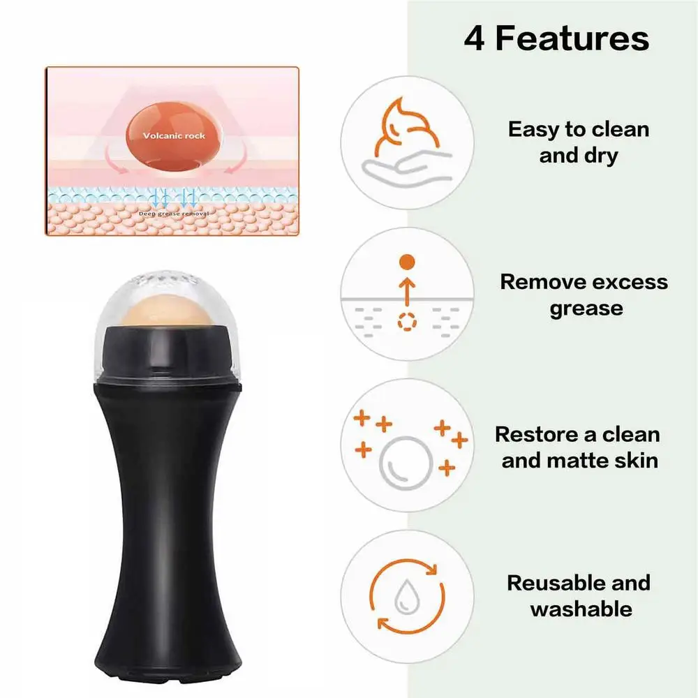 Face Roller For Oily Skin Oil Roller For Face Makeup Reusable Skincare Real Volcanic Stone Facial Tool For Face Makeup