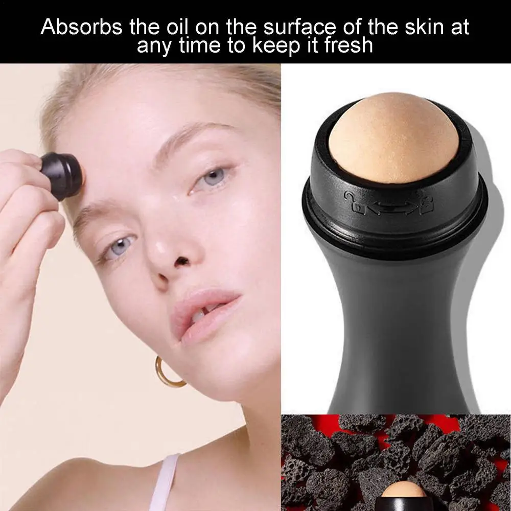 Face Roller For Oily Skin Oil Roller For Face Makeup Reusable Skincare Real Volcanic Stone Facial Tool For Face Makeup