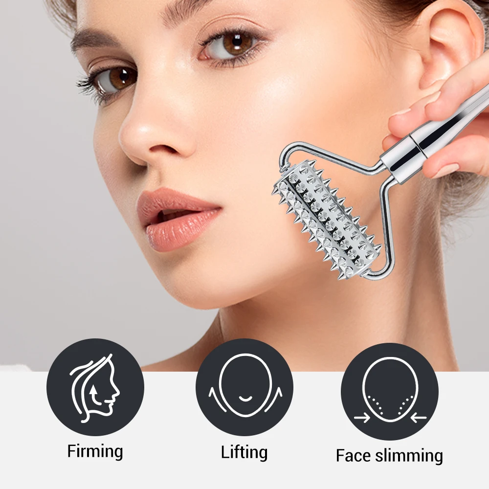 Alloy Micro Needle Roller Massage Stick Face Cream Spoon Stick Micro Needle Roller Spoon Face Beauty Body Slimmer