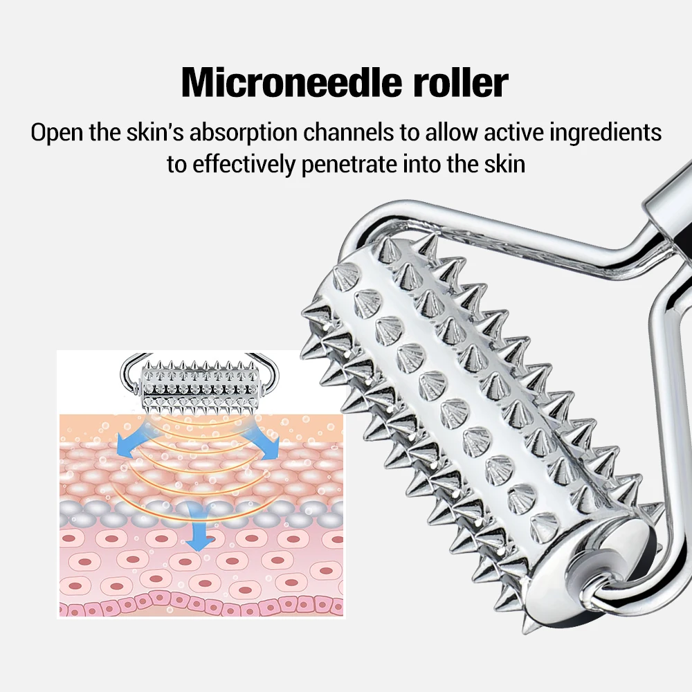 Alloy Micro Needle Roller Massage Stick Face Cream Spoon Stick Micro Needle Roller Spoon Face Beauty Body Slimmer