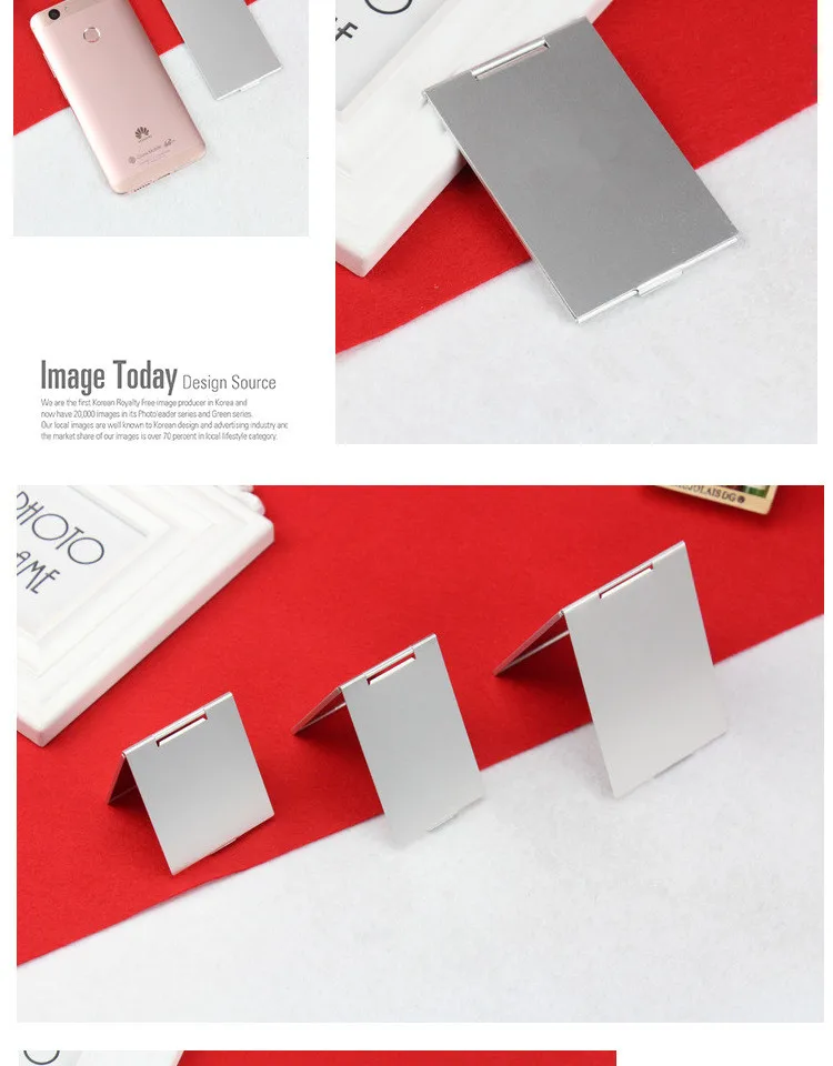 Aluminum Folding Mirror Mini Compact Pocket Mirror Makeup Hand Standing Portable Small Mirror Vanity Foldable Cosmetics Tools