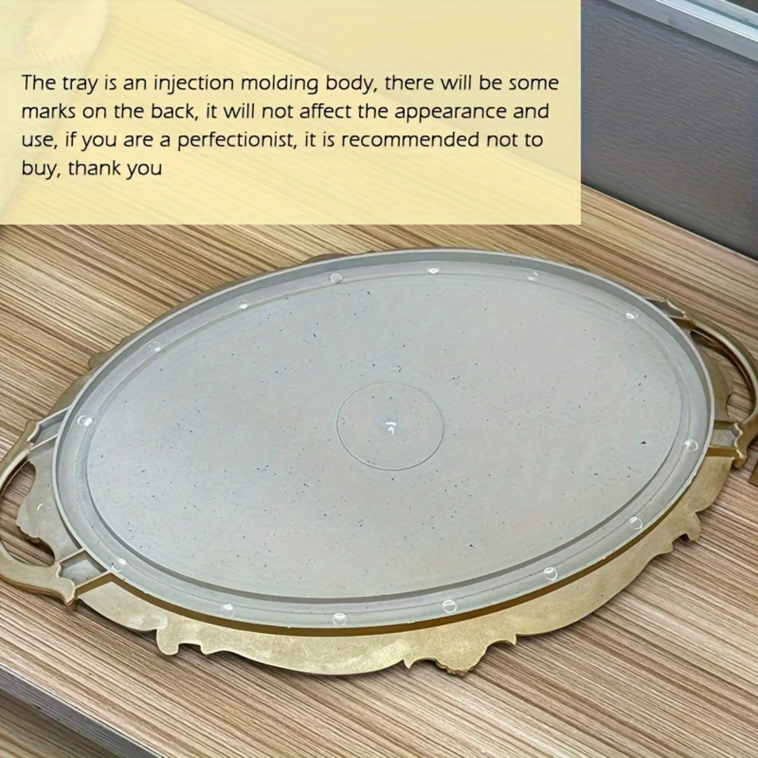 1pc Vintage Decorative Mirror Tray, Portable Mirror Tray With Handle, Jewelry Dresser Organizer Tray, Cosmetics Makeup  Organize