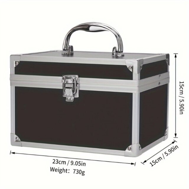 Outdoor Makeup Box Organizer w/ Mirror & Lock - Portable Travel Case for Jewelry & Tools - Gifts for Women & Girls - Image 3