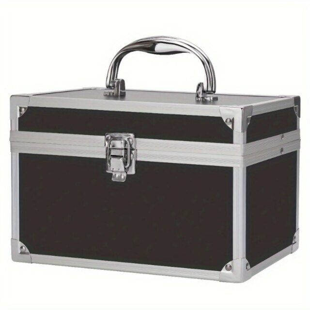 Outdoor Makeup Box Organizer w/ Mirror & Lock - Portable Travel Case for Jewelry & Tools - Gifts for Women & Girls - Image 5