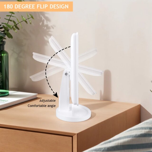LED Makeup Mirror Touch Screen Cosmetic Mirror 180 Degree Rotatable Countertop Mirror Adjustable Vanity Mirror for Make Up - Image 4