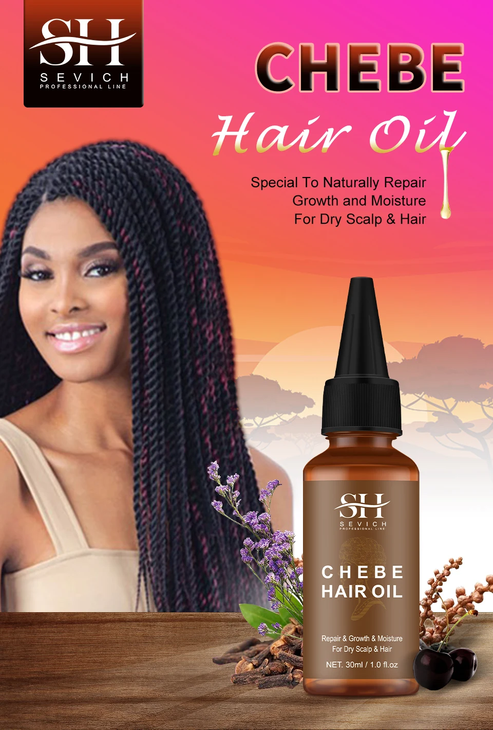 Fast Hair Growth Products African Chebe Powder Hair Growth Oil Hair Loss Treatment Chebe Hair Mask Anti Hair Break Products