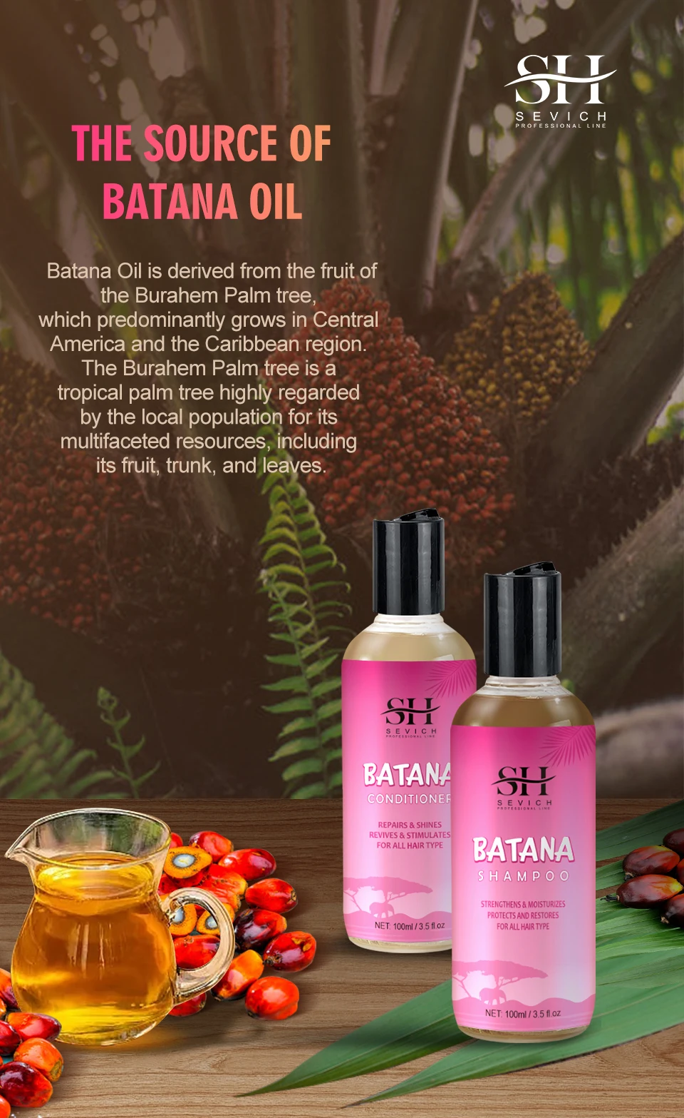 5PCS 100% Batana oil hair growth set African fast hair growth batana Hair Mask Anti hair loss break hair regrowth treatment