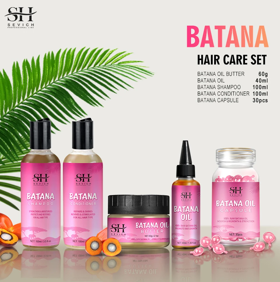 5PCS 100% Batana oil hair growth set African fast hair growth batana Hair Mask Anti hair loss break hair regrowth treatment