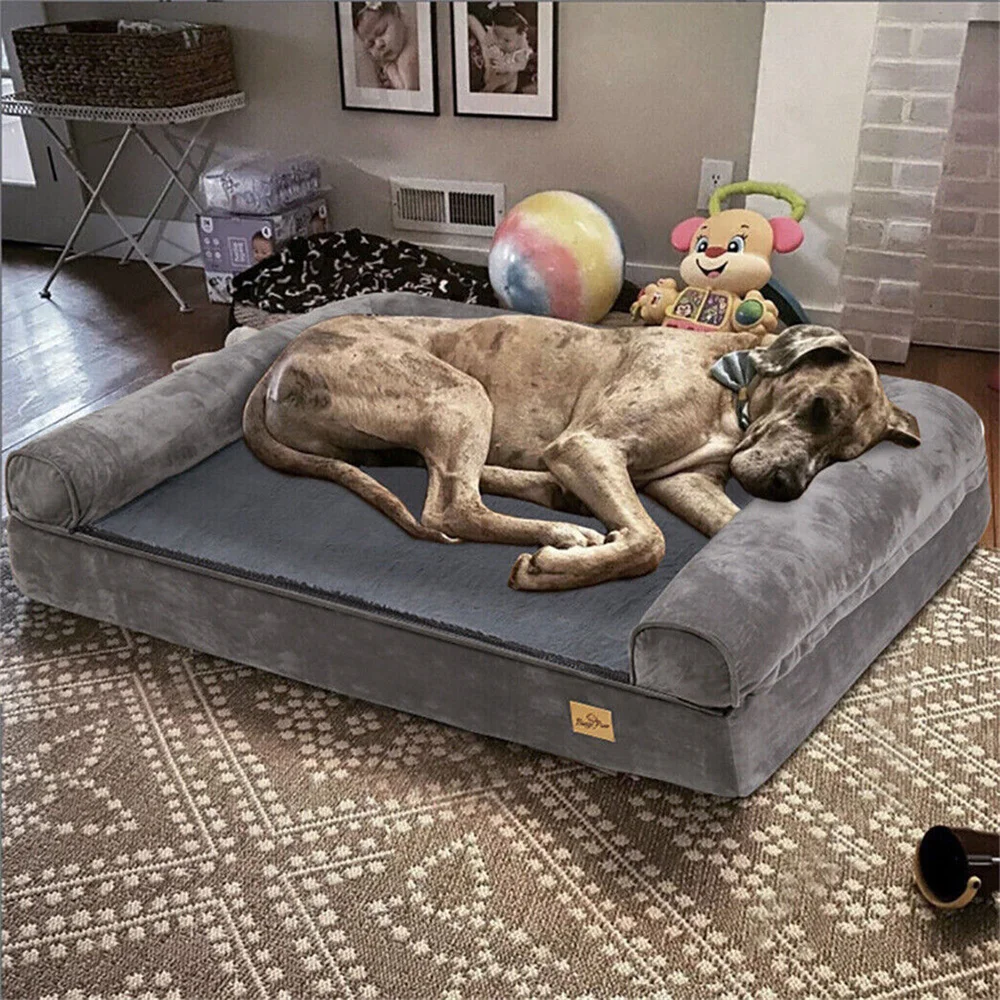 XXXL Large Calming Dog Bed Orthopedic Memory Foam Sofa Couch Waterproof Removable Cover Plush Mat for Small Medium Large Dogs