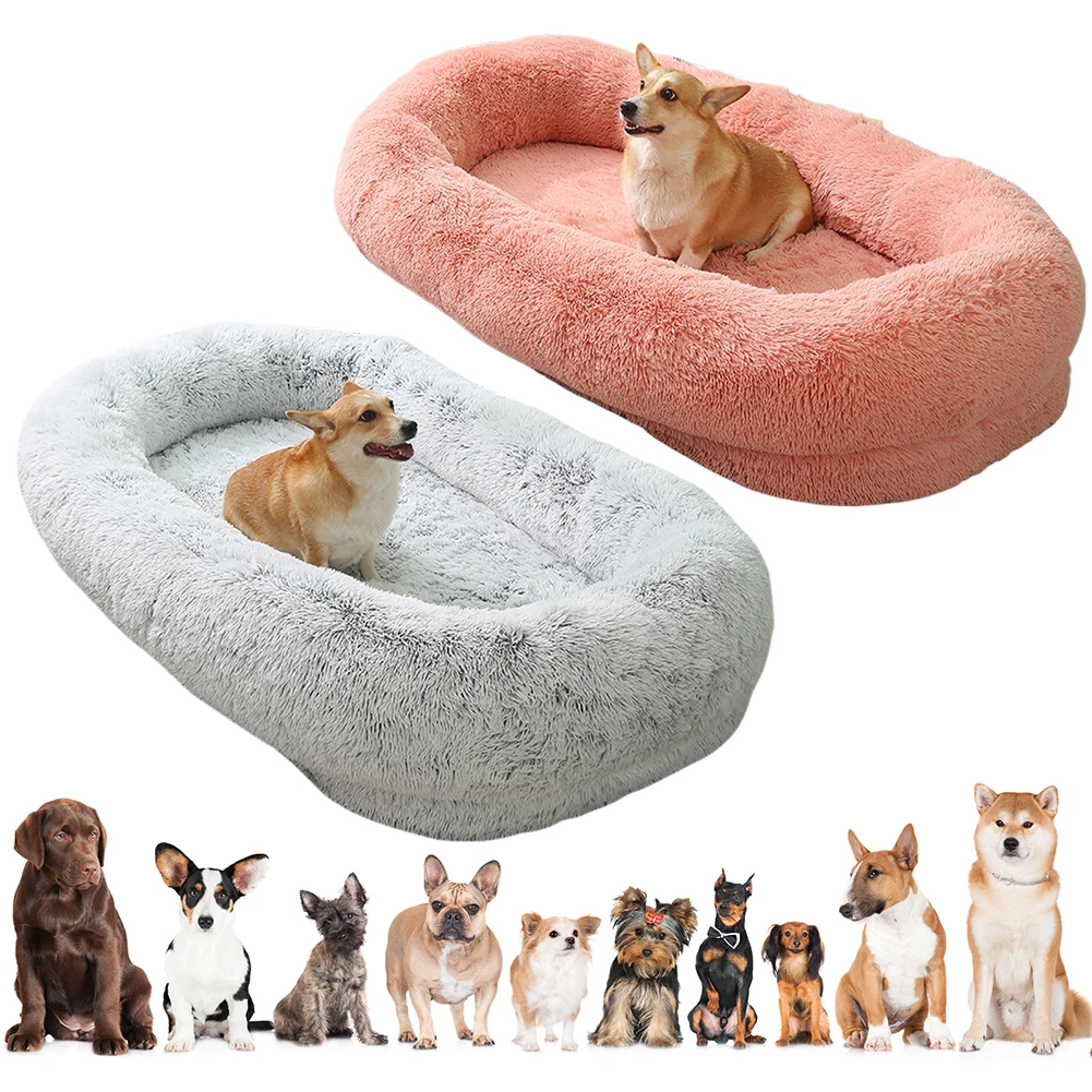 Adult Nap Bed Kennel Dog Bed Sofa Basket Human Size Giant Dog Bed Long Plush Large Pet Bed for Adults Human