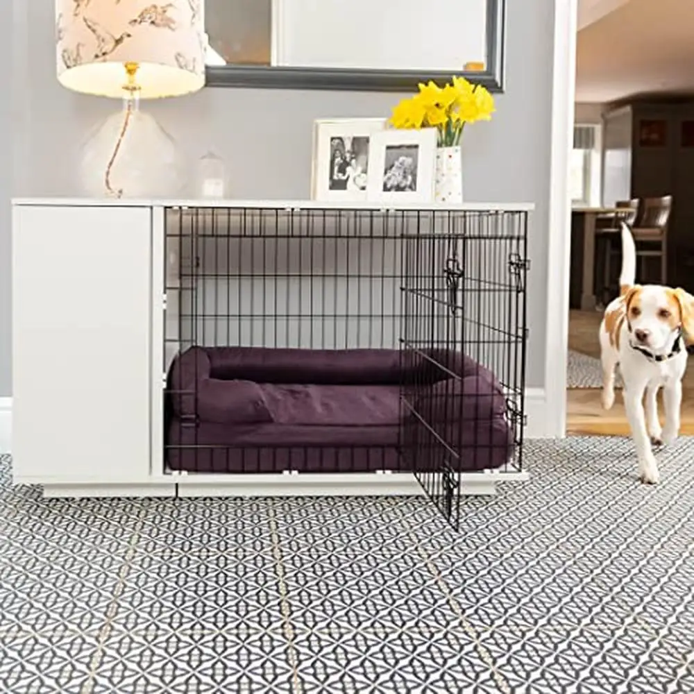 Wooden Dog Crate Modern Furniture Style Safe Space Puppy Training Comfortable Bed Accessories Optional Wardrobe Storage Indoor