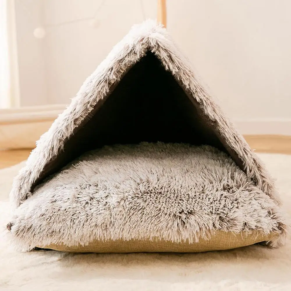 Cat Bed House Soft Plush Kennel Puppy Tent Small Dogs Cats Nest House Winter Warm Sleeping Pet Dog Bed Pet Mat Supplies