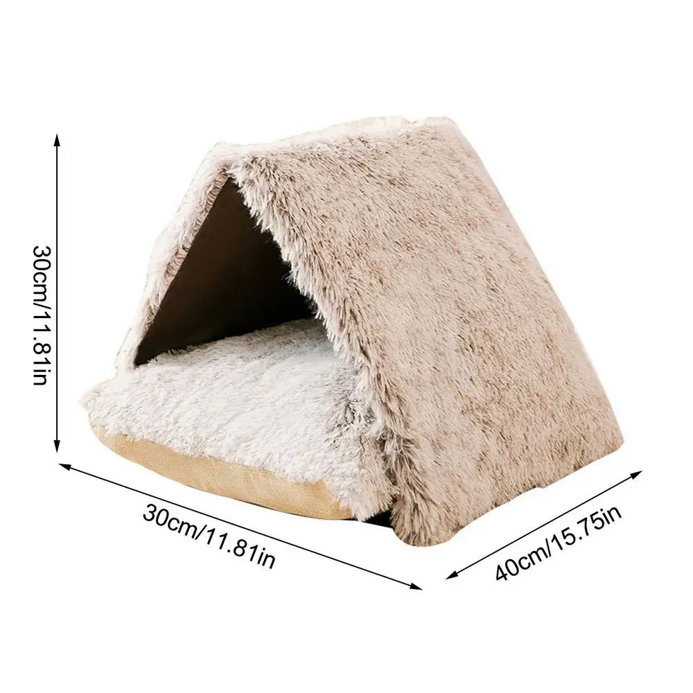 Cat Bed House Soft Plush Kennel Puppy Tent Small Dogs Cats Nest House Winter Warm Sleeping Pet Dog Bed Pet Mat Supplies