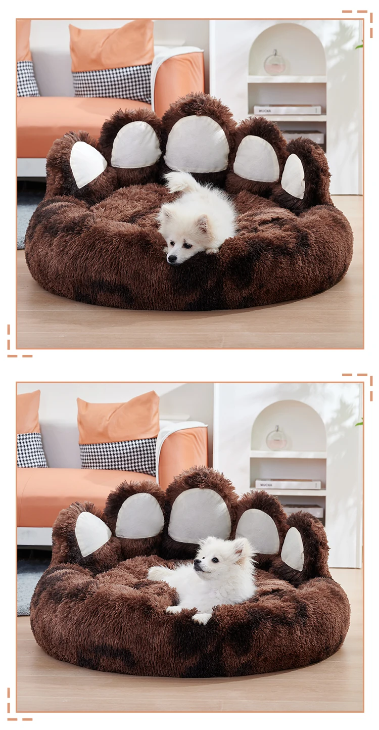 Cozy Comfy Pet Dog Bed Paw Shape Warm Dog Bed Cushion for Your Furry Friend Fluffy Dog Bed Cat Mat Deep Sleeping Warm Thickened