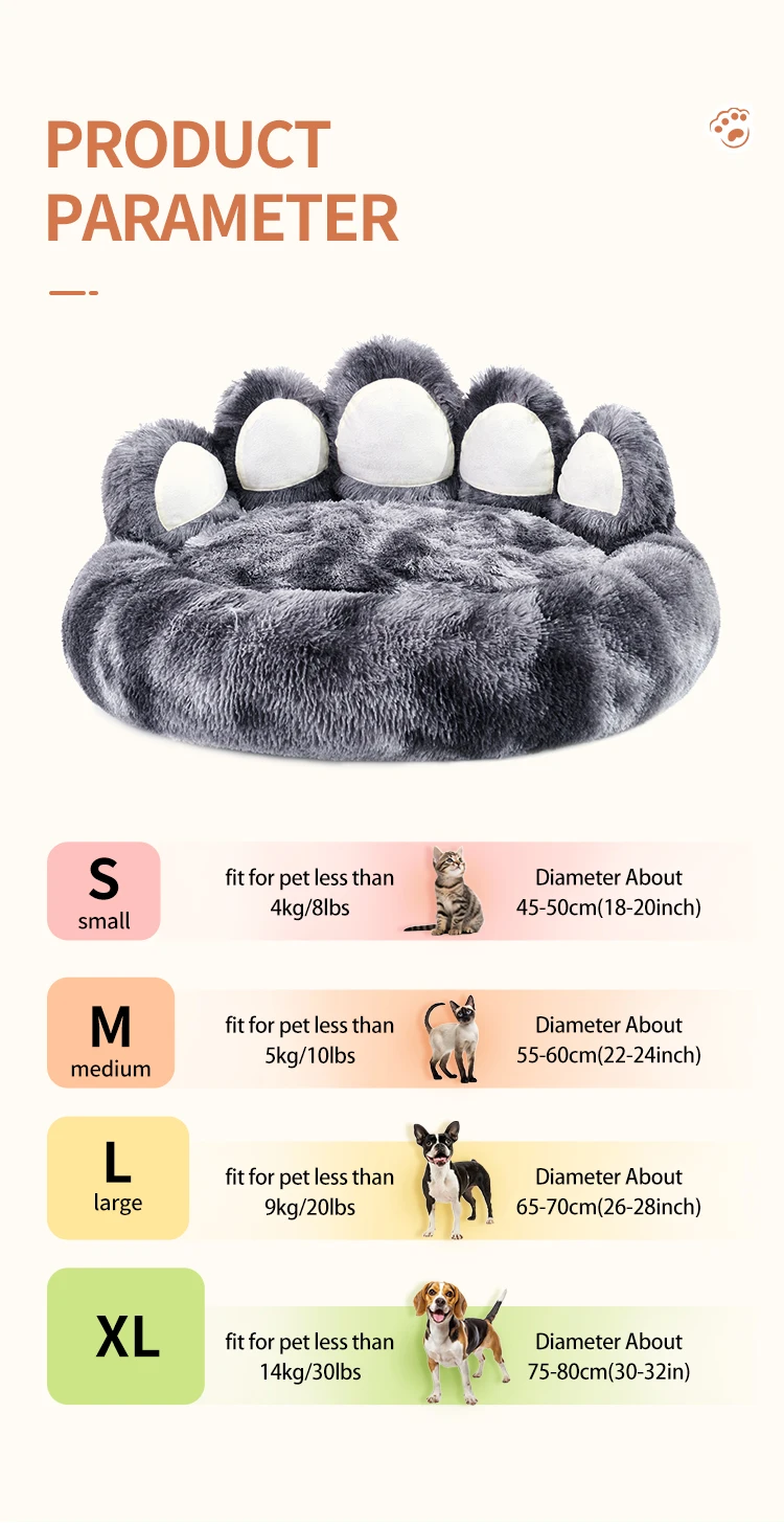 Cozy Comfy Pet Dog Bed Paw Shape Warm Dog Bed Cushion for Your Furry Friend Fluffy Dog Bed Cat Mat Deep Sleeping Warm Thickened